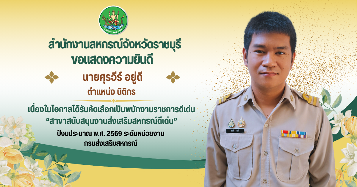 สาขาสนับสนุนงานส่งเสริมสหกรณ์ดีเด่น